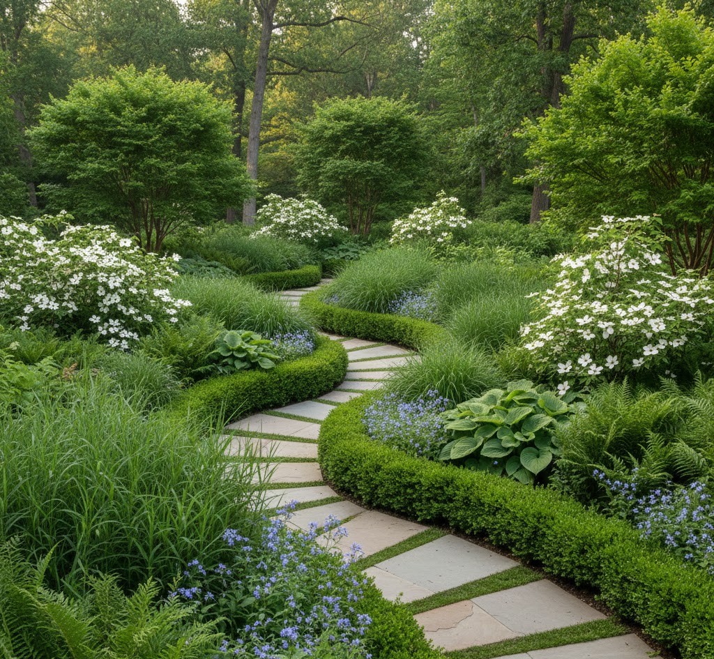 Lush green landscape design